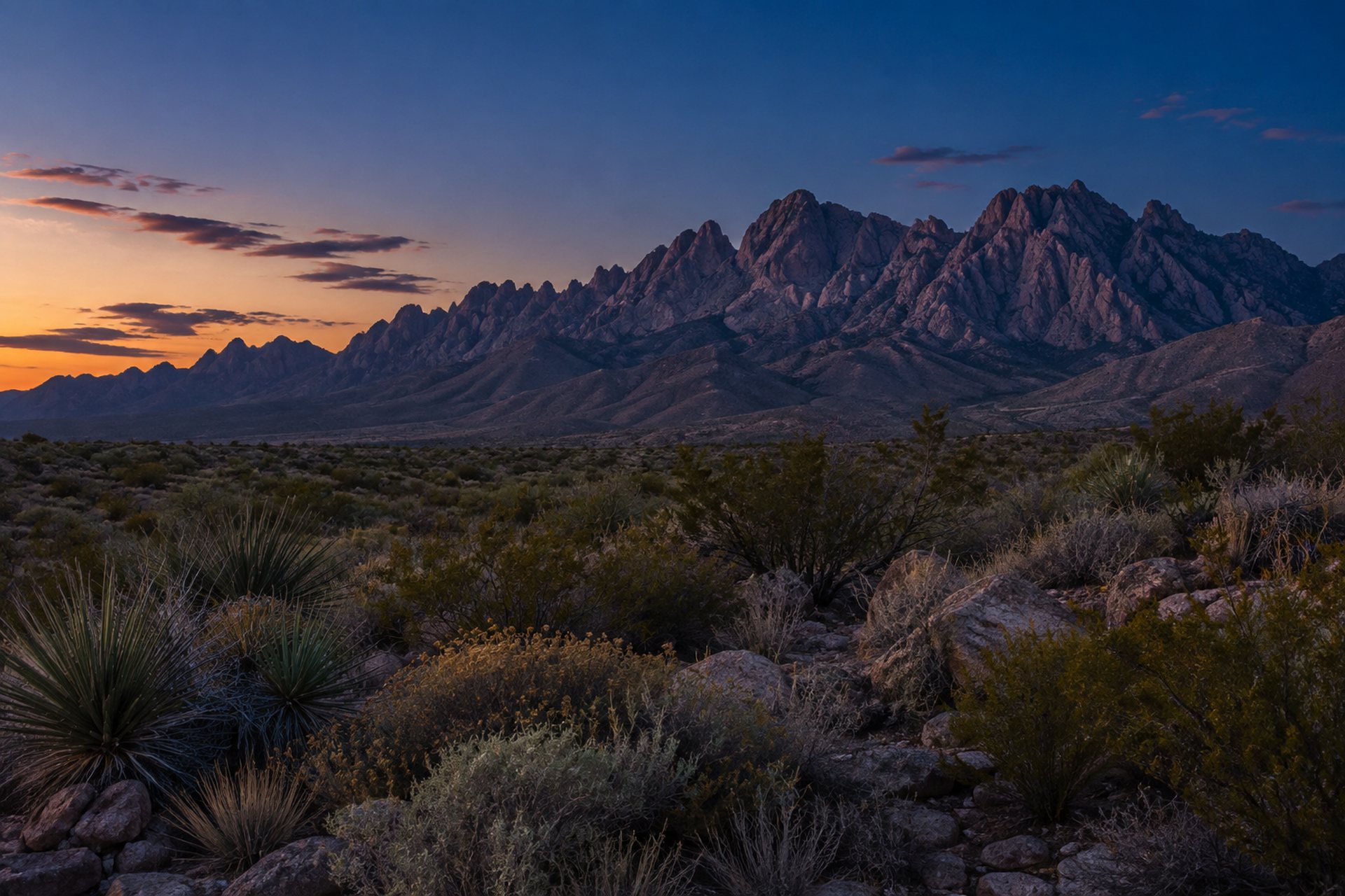 The Organ Mountains above the Mesilla Valley, illustrative